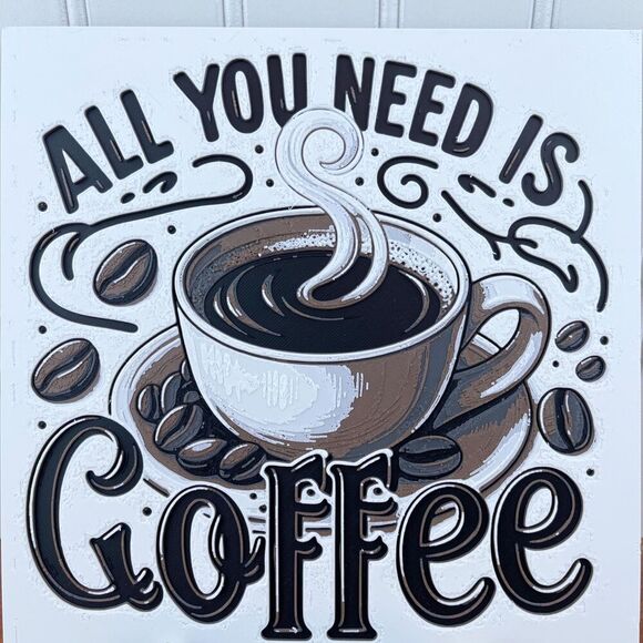 Coffee Wall Art, Coffee Lover, Coffee Station Decor, 3D Printed Wall Art - Picture 2 of 10